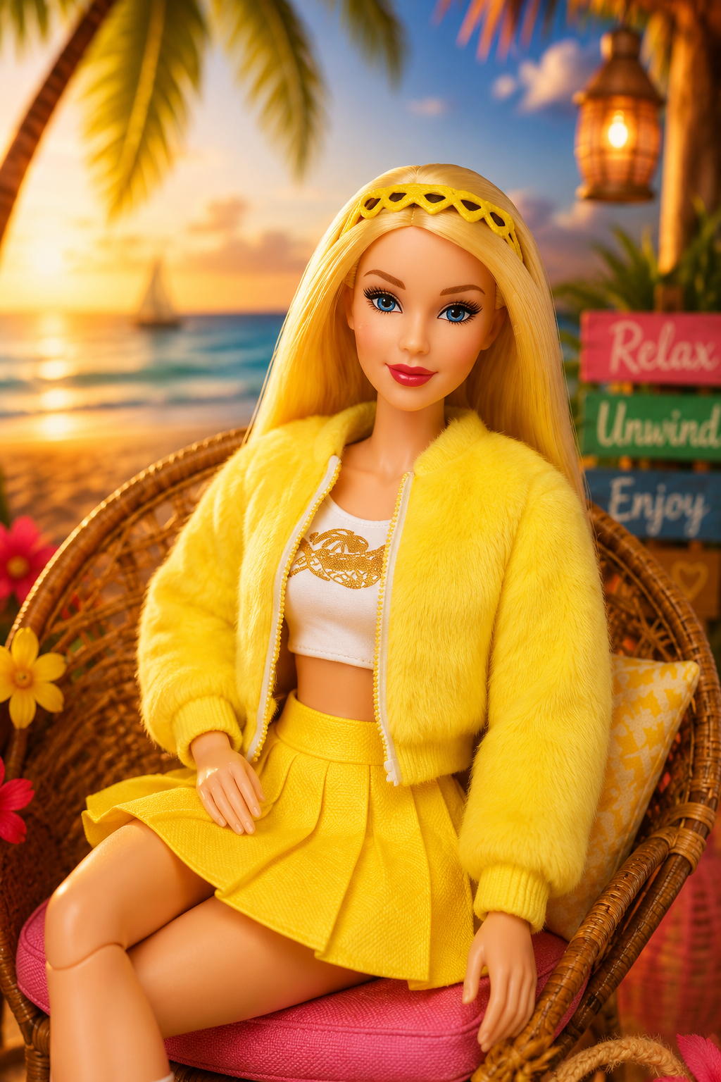 Limited-Edition 3D Honey-Blonde Fashion Doll with Bendable Joints and Free Backpack