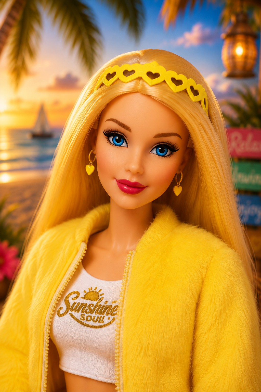 Limited-Edition 3D Honey-Blonde Fashion Doll with Bendable Joints and Free Backpack