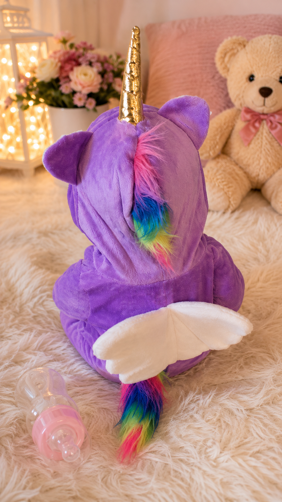 Realistic Unicorn Reborn Baby Doll – Full Vinyl Bald Baby in Purple | Collectible Lifelike Doll