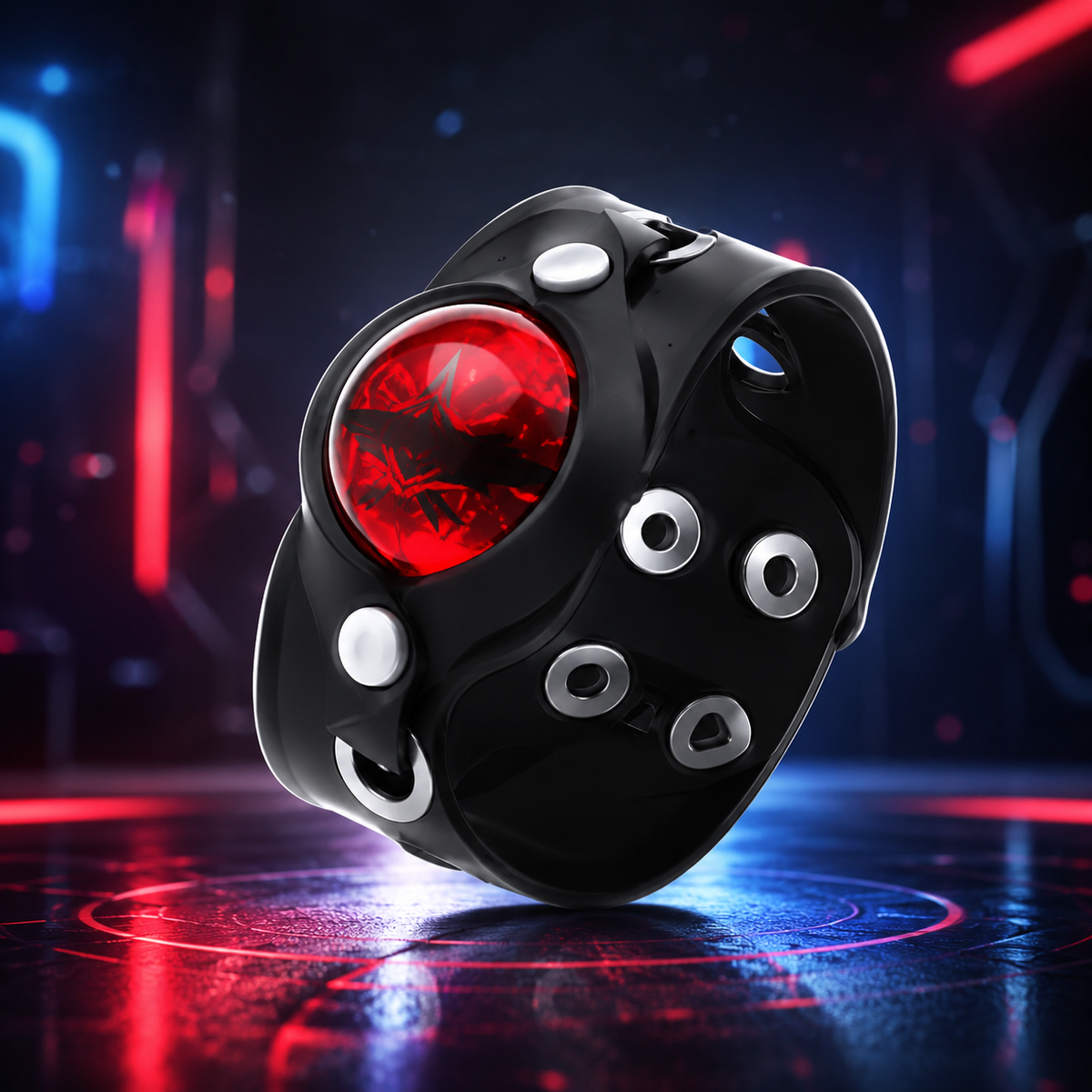 Gothic Eye PU Leather Cuff Bracelet – Adjustable Wide Band Unisex Bracelet