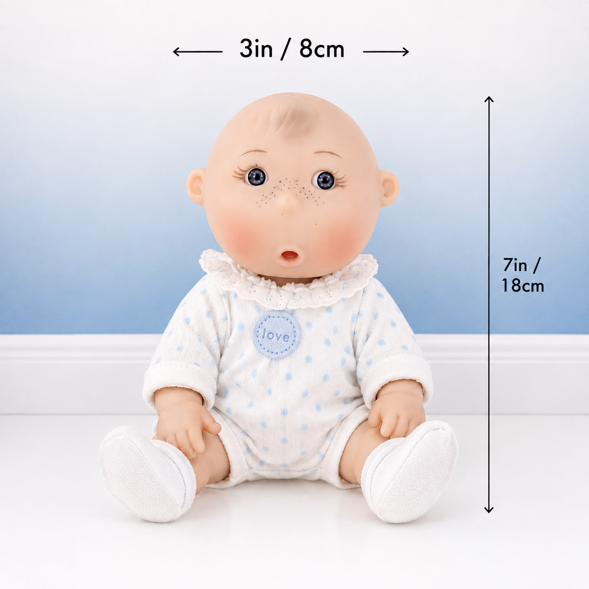 Lifelike Baby Boy Doll – Realistic Vinyl Newborn Doll in Blue Outfit | Collectible Gift