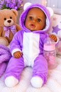 Realistic Unicorn Reborn Baby Doll – Full Vinyl Bald Baby in Purple | Collectible Lifelike Doll