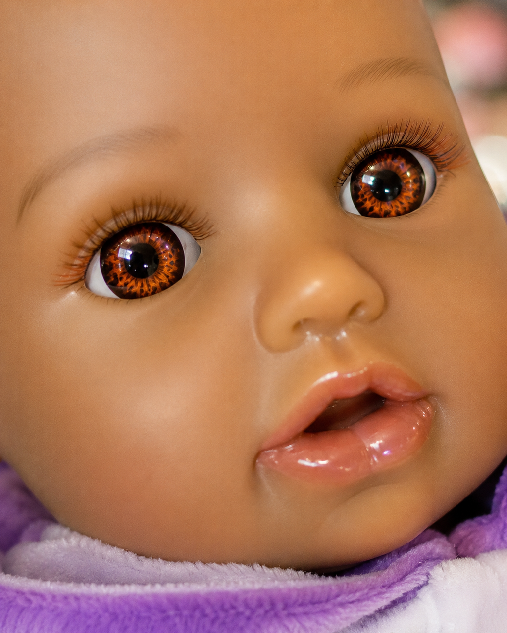 Realistic Unicorn Reborn Baby Doll – Full Vinyl Bald Baby in Purple | Collectible Lifelike Doll