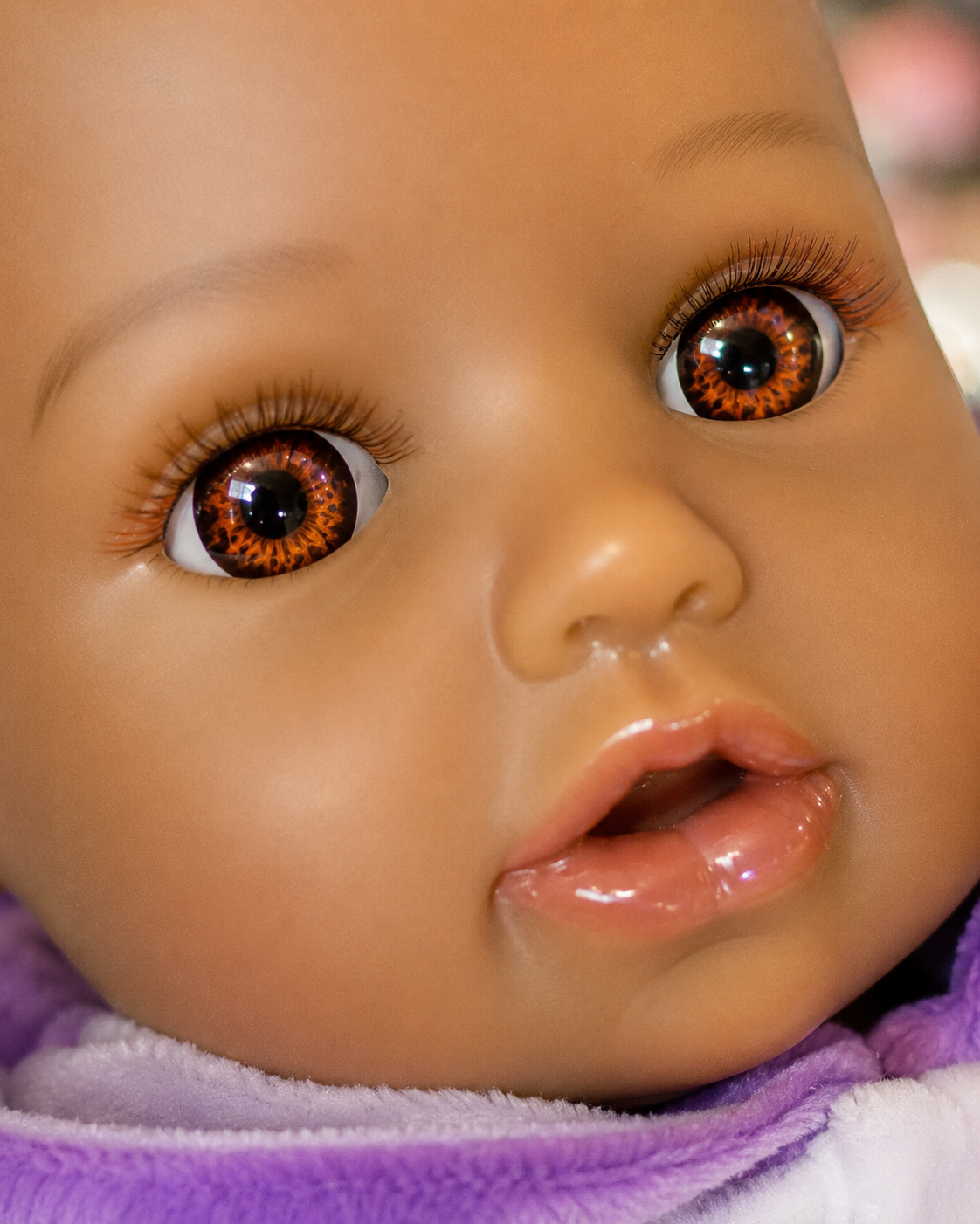 Realistic Unicorn Reborn Baby Doll – Full Vinyl Bald Baby in Purple | Collectible Lifelike Doll