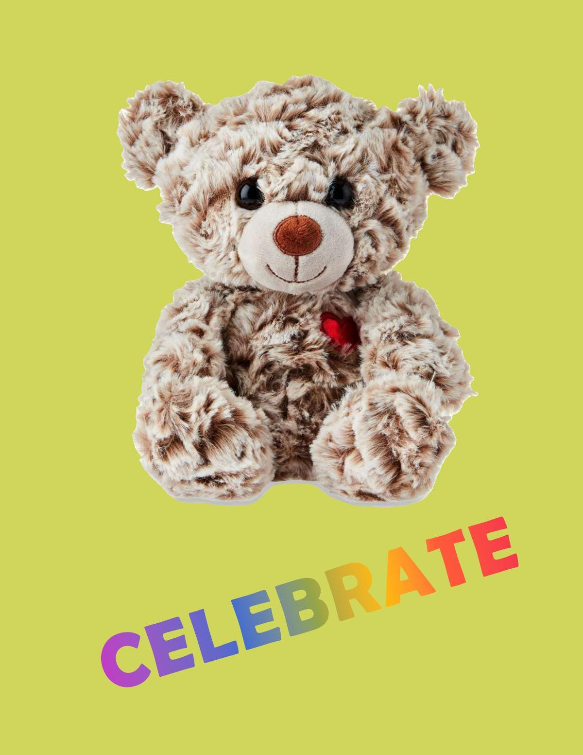 Celebrate Bear - White & Chocolate Polyester Plush