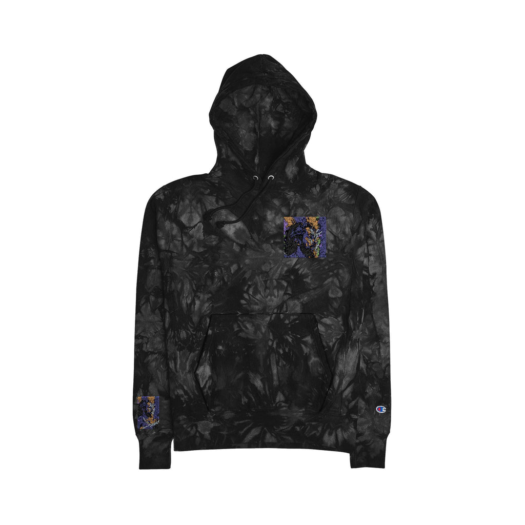 Unisex Tie-Dye Hoodie: Embroidered Cotton-Blend Fleece