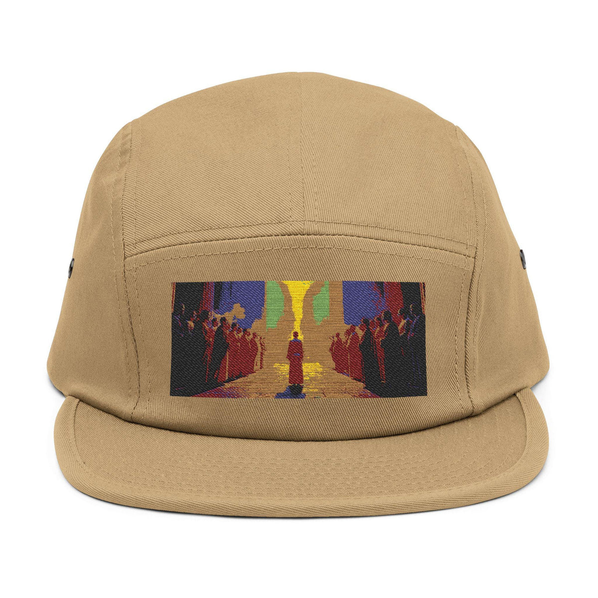 Embroidered 5 Panel Hat: Artistic Streetwear Cap, Gift for Art Lovers