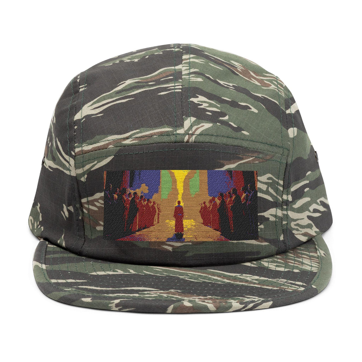 Embroidered 5 Panel Hat: Artistic Streetwear Cap, Gift for Art Lovers