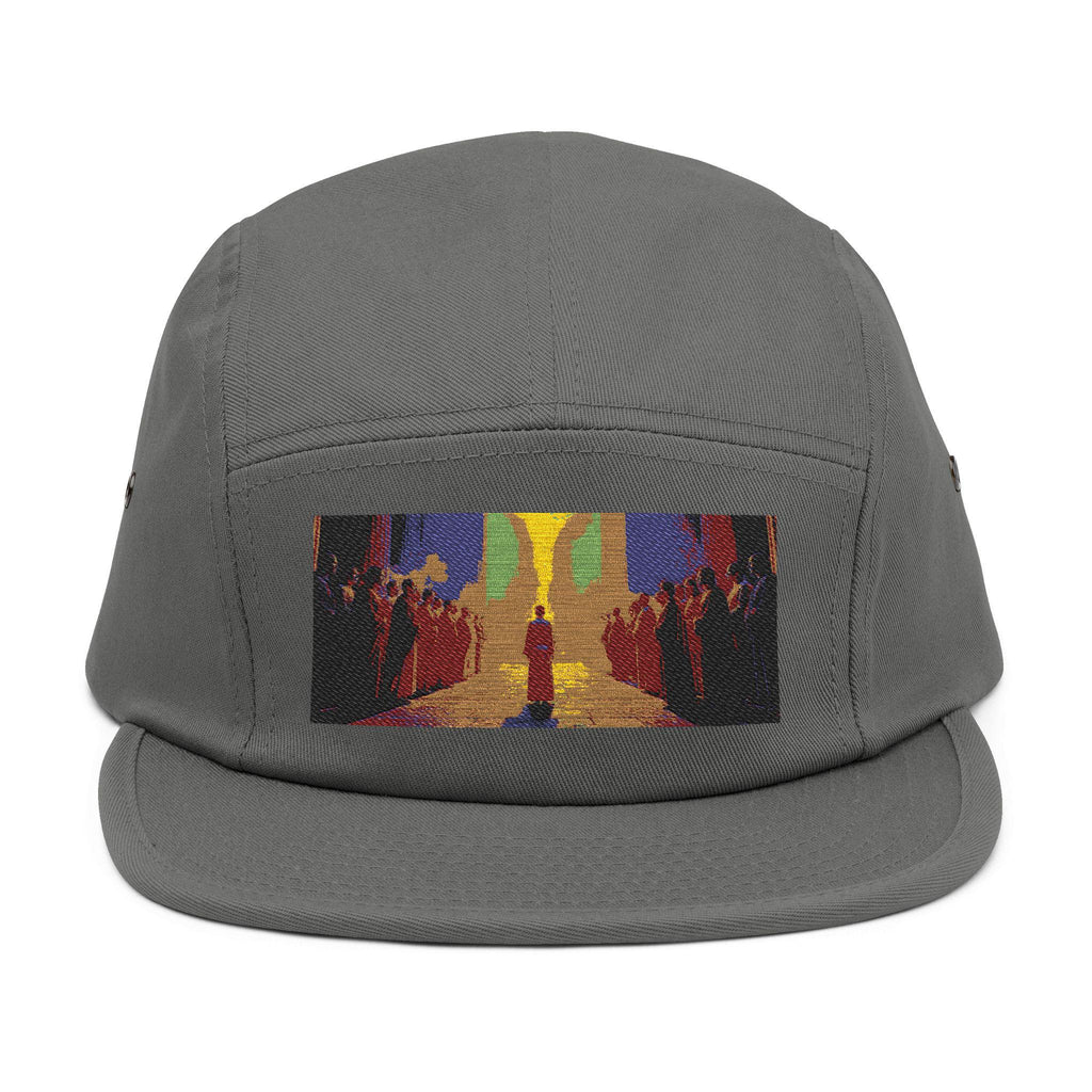 Embroidered 5 Panel Hat: Artistic Streetwear Cap, Gift for Art Lovers