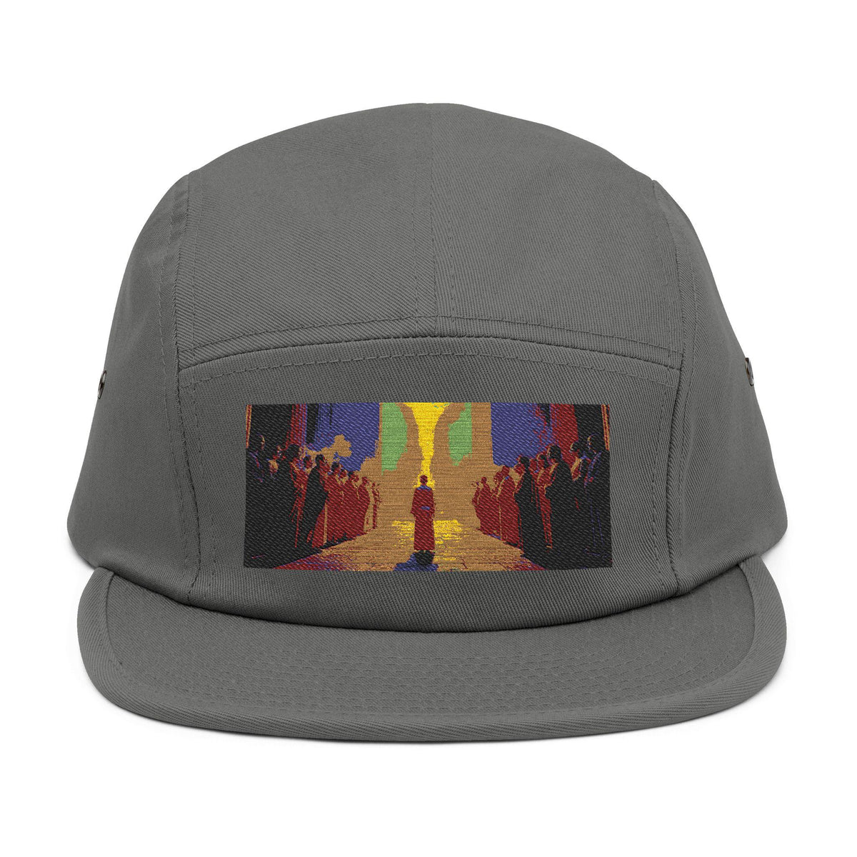 Embroidered 5 Panel Hat: Artistic Streetwear Cap, Gift for Art Lovers