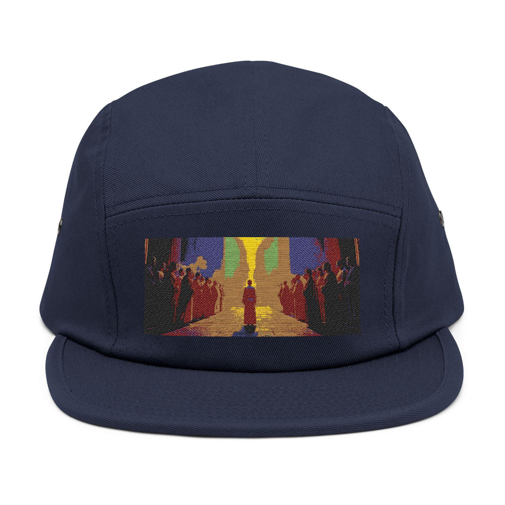 Embroidered 5 Panel Hat: Artistic Streetwear Cap, Gift for Art Lovers