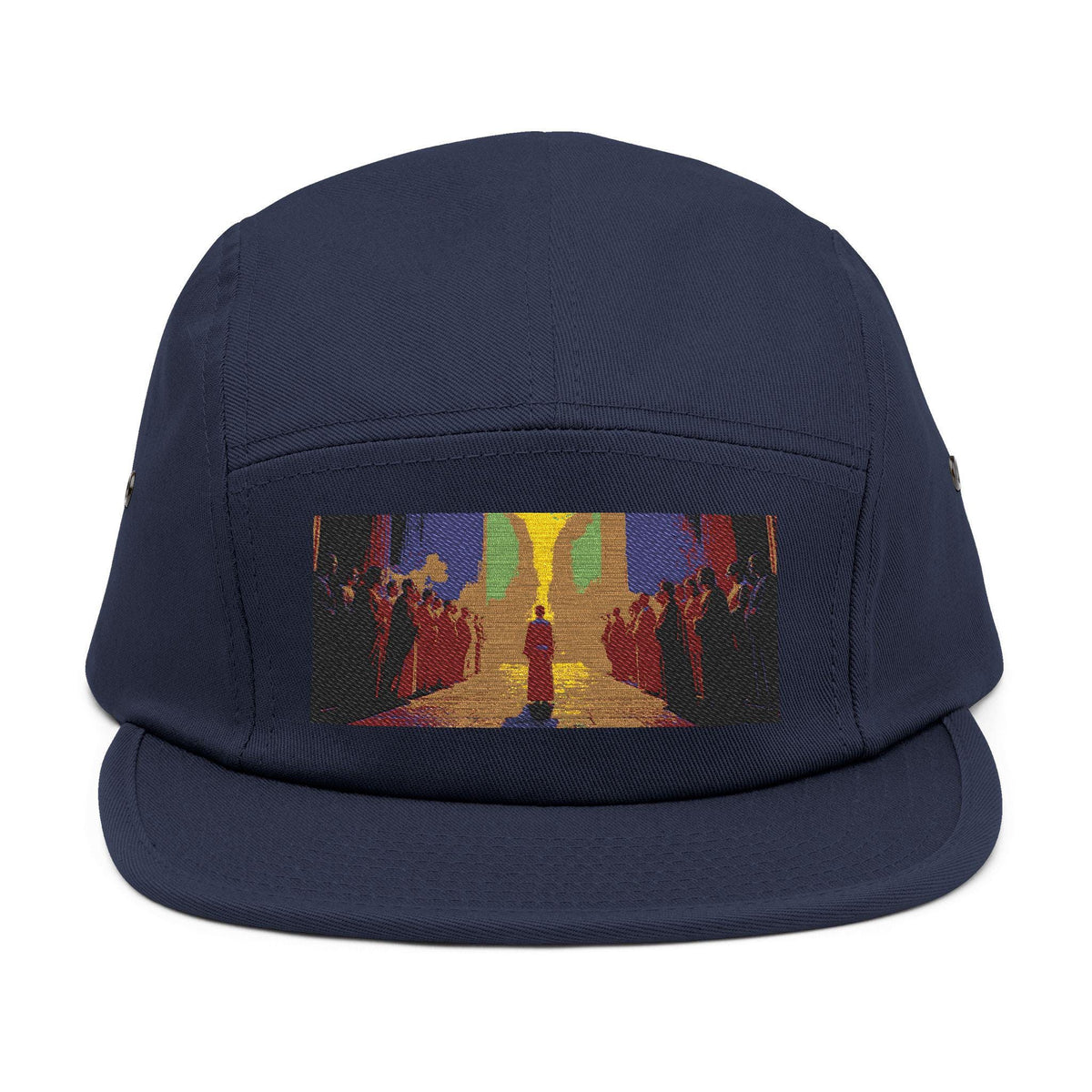 Embroidered 5 Panel Hat: Artistic Streetwear Cap, Gift for Art Lovers