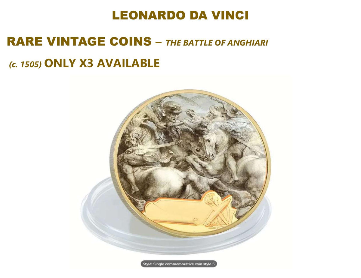 Battle of Anghiari Gold Coin: Leonardo da Vinci Rare Vintage Collectible