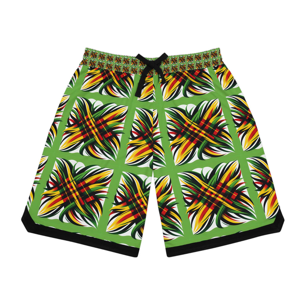 Vibrant Basketball Rib Shorts: Colorful Athletic Streetwear
