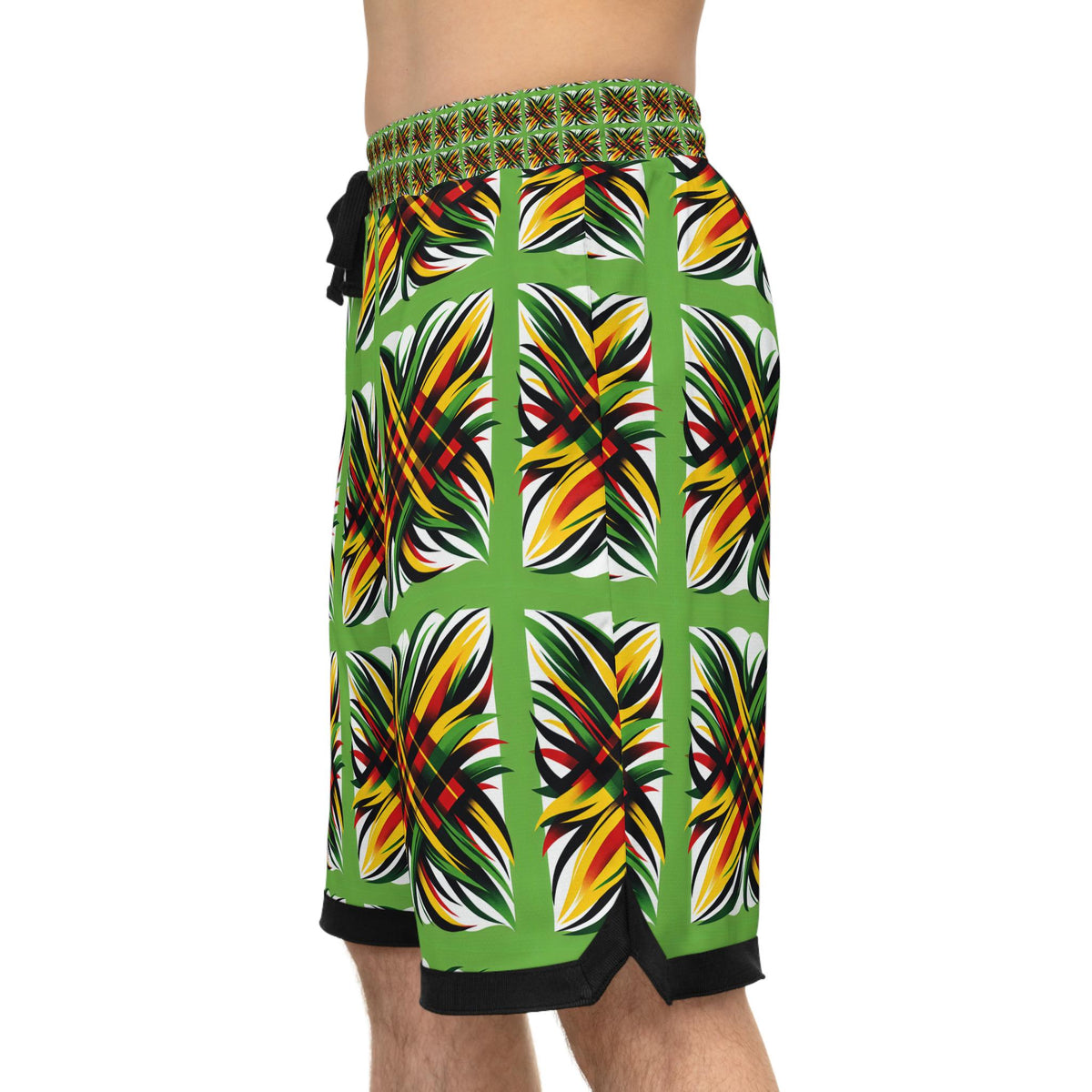 Vibrant Basketball Rib Shorts: Colorful Athletic Streetwear