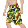 Sports Shorts, Lemon Print Workout Shorts, Gym Athletic Wear, Men's Activewear, Fitness Apparel