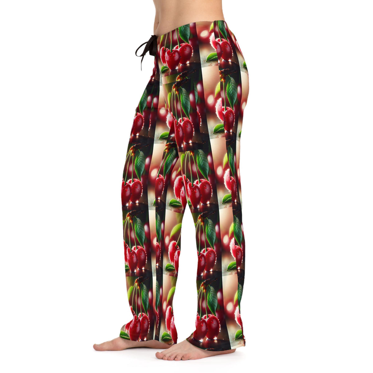 Cherry Print Pajama Pants: Women's Cozy Lounge Wear