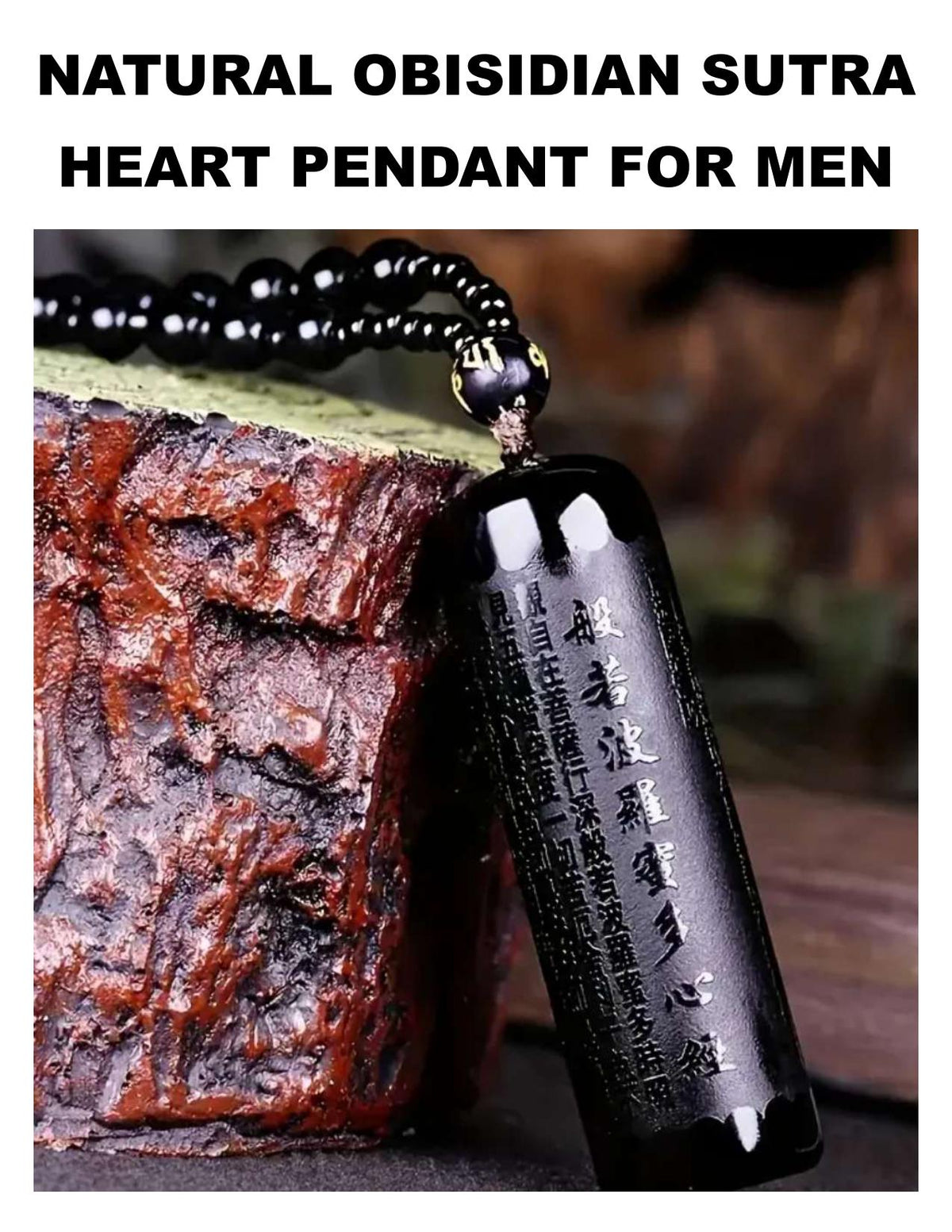 Obsidian Heart Pendant Necklace: Black Volcanic Stone, Protection Amulet