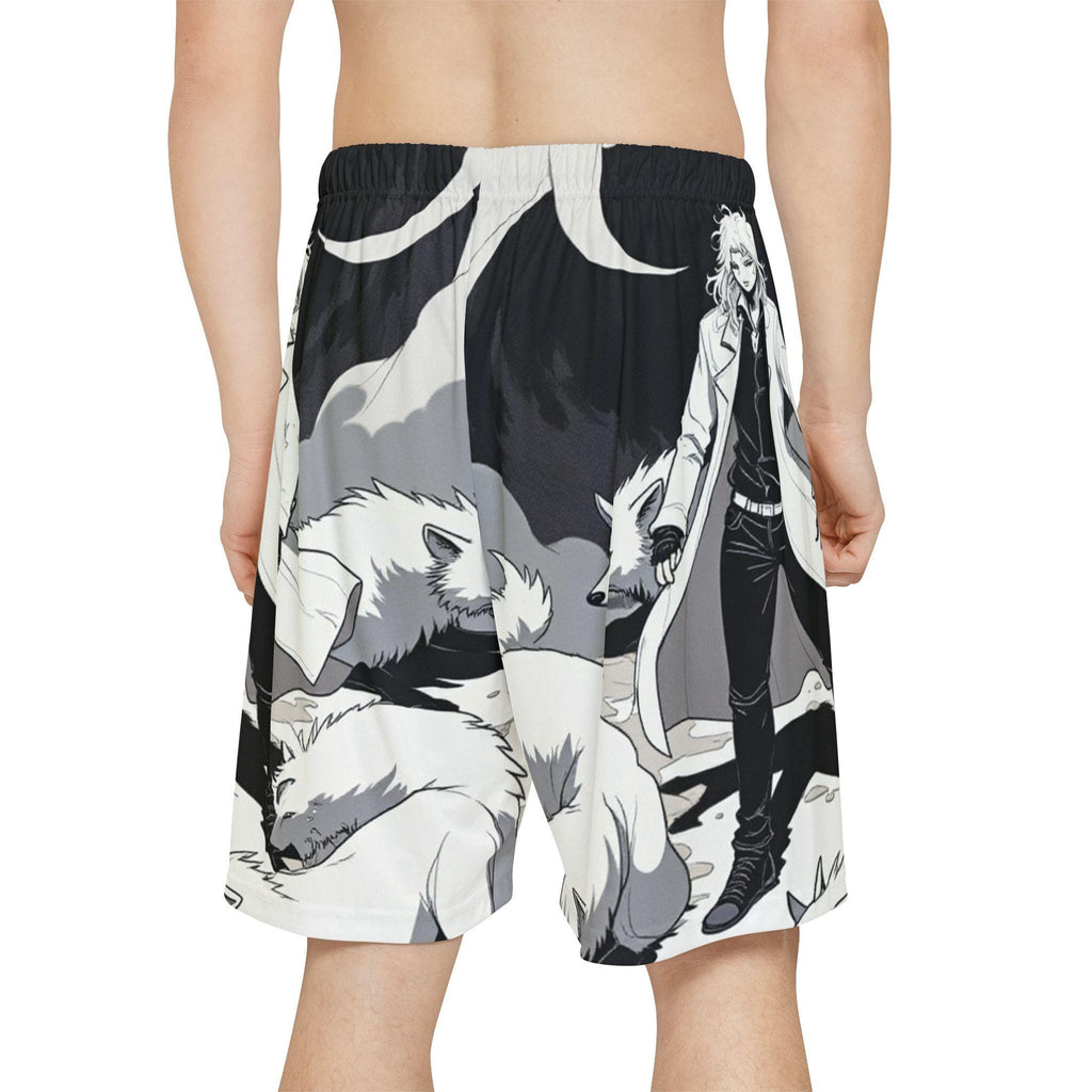 Men's Artful Sports Shorts: Vibrant Polyester Athletic Wear
