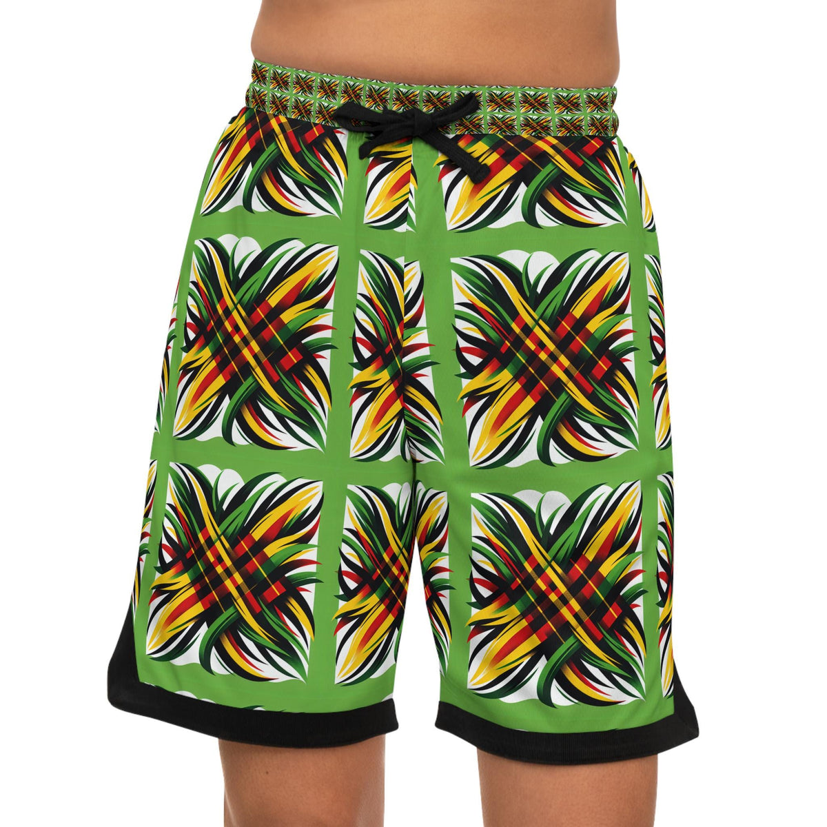 Vibrant Basketball Rib Shorts: Colorful Athletic Streetwear