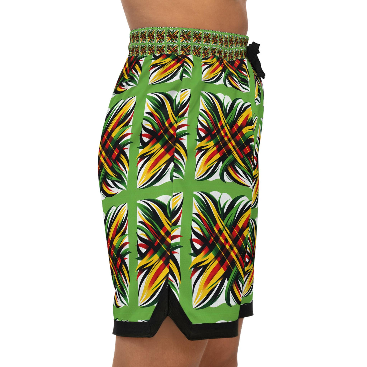 Vibrant Basketball Rib Shorts: Colorful Athletic Streetwear