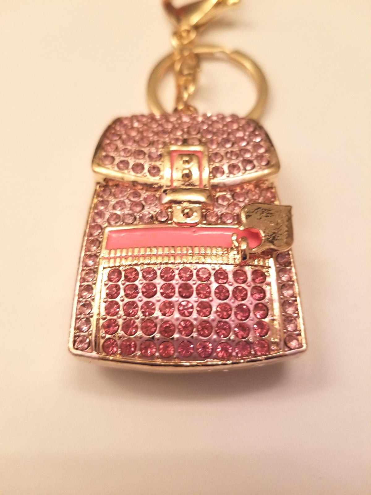 Crystal Heart Lock Keychain: Vintage Style Bling Bag Charm