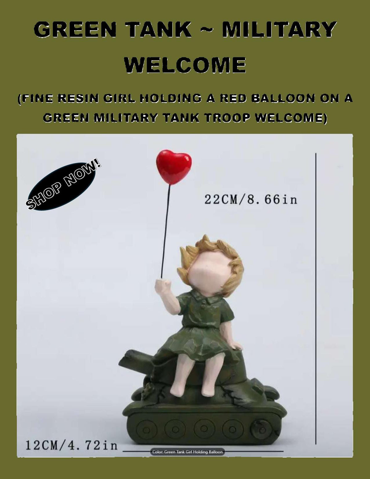 Army Tank Figurine Keepsake