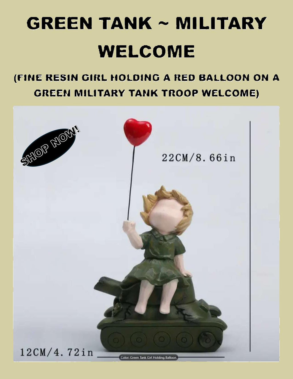 Army Tank Figurine Keepsake