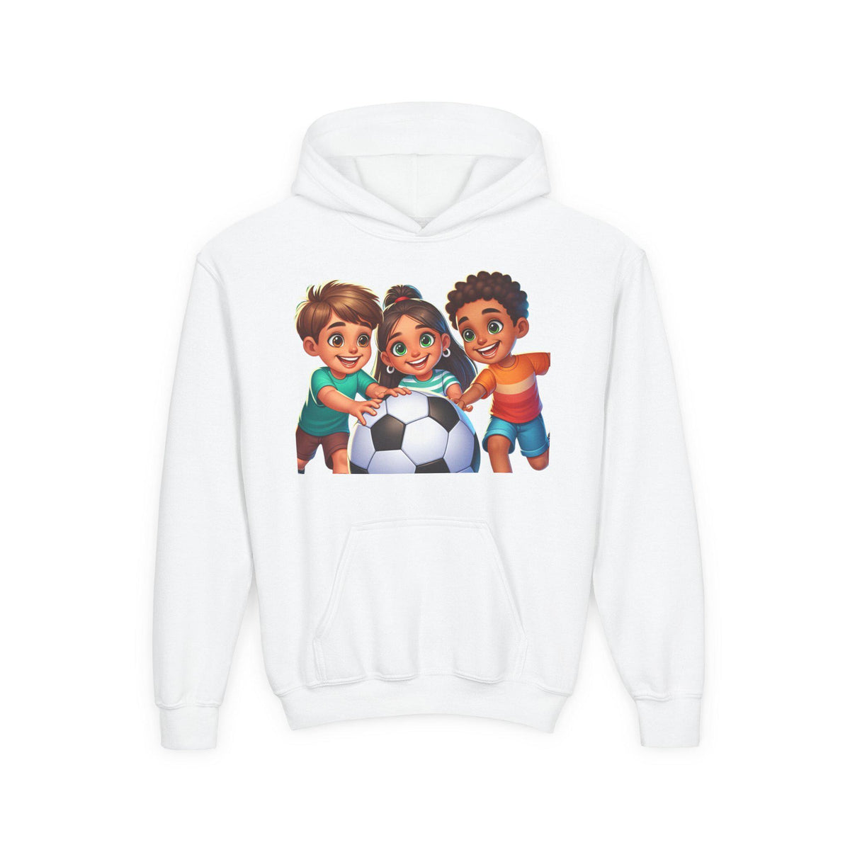 Colorful Soccer Kids Hoodie: Youth Athletic Sweatshirt