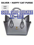 Cat Face Special Houndstooth Crossbody Bag: Silver Handle Nylon Purse