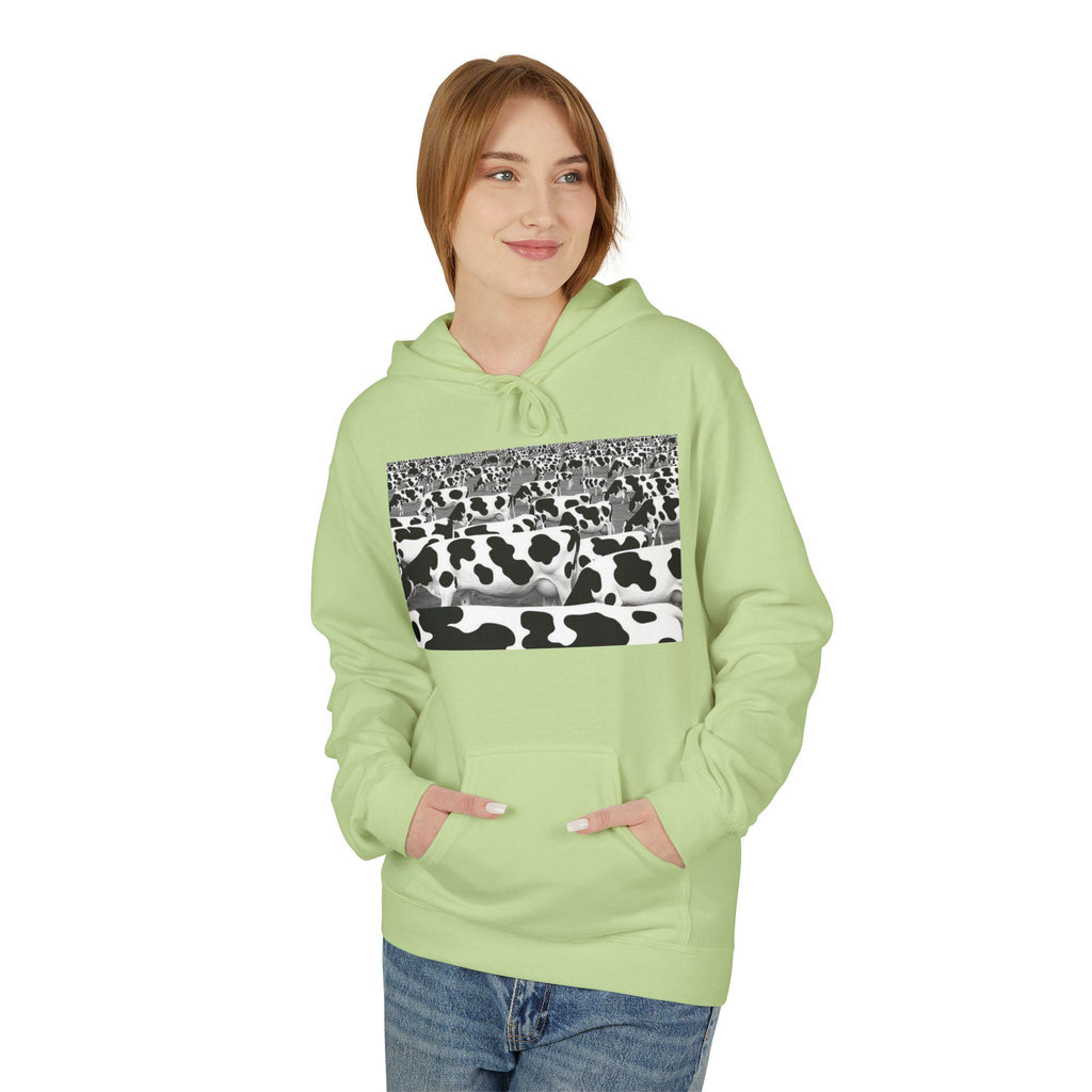 Cow Print Fleece Hoodie: Unisex Soft Sweatshirt