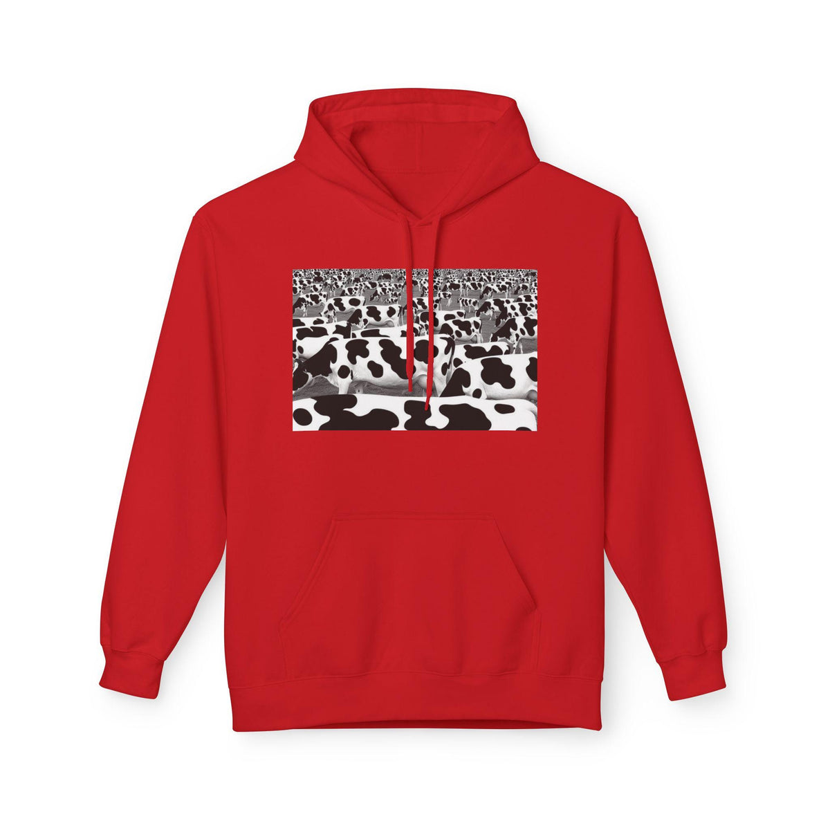 Cow Print Fleece Hoodie: Unisex Soft Sweatshirt