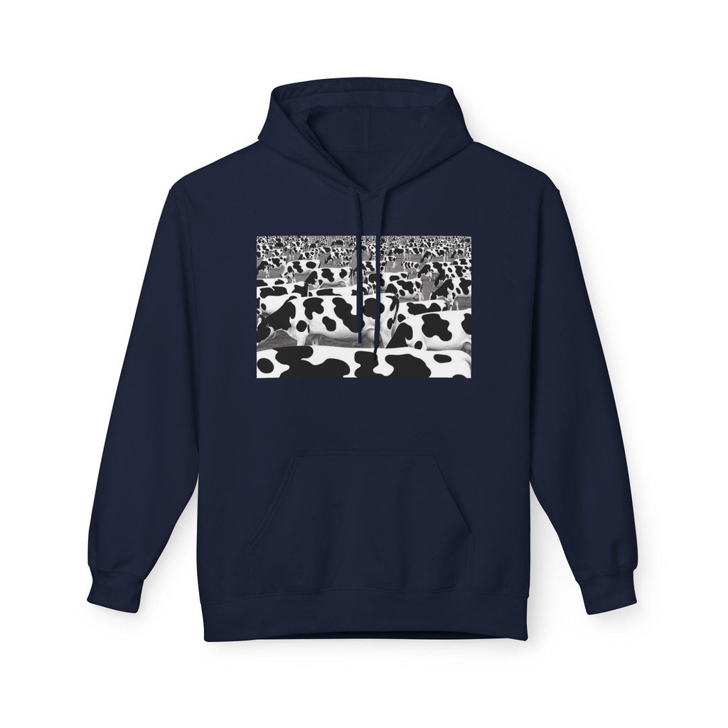 Cow Print Fleece Hoodie: Unisex Soft Sweatshirt
