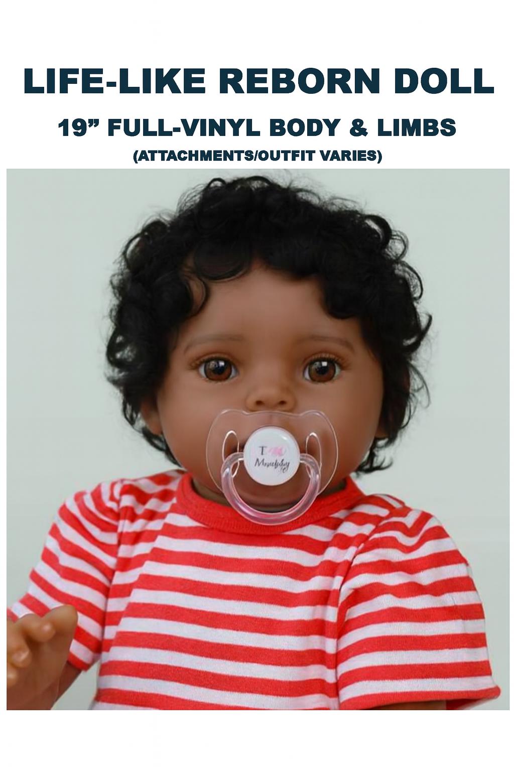 Lifelike African American Reborn Baby Girl Doll - 20 Inch and Free Backpack