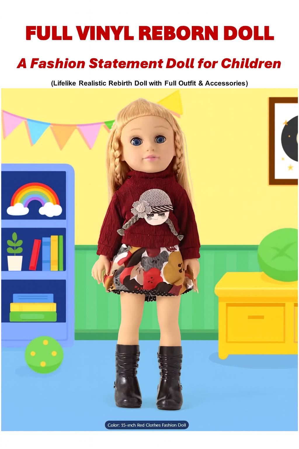15-Inch Full Vinyl Reborn Doll: Realistic Fashion Play Doll