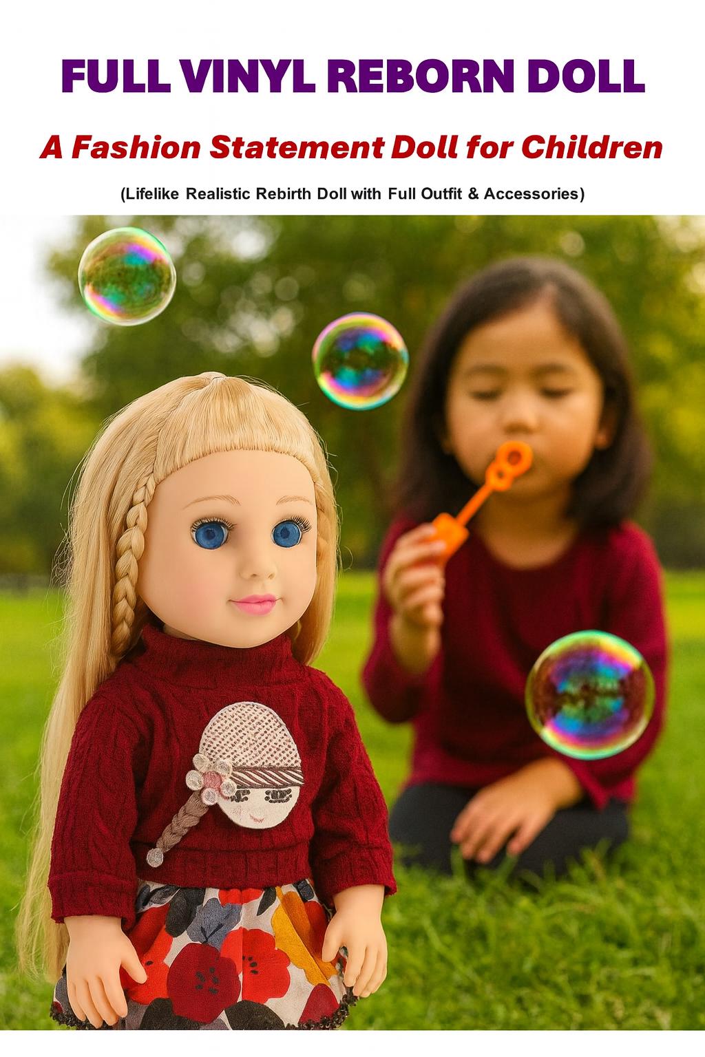 15-Inch Full Vinyl Reborn Doll: Realistic Fashion Play Doll