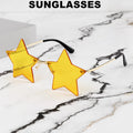 Gold Star Sunglasses: Retro Party Festival Eyewear