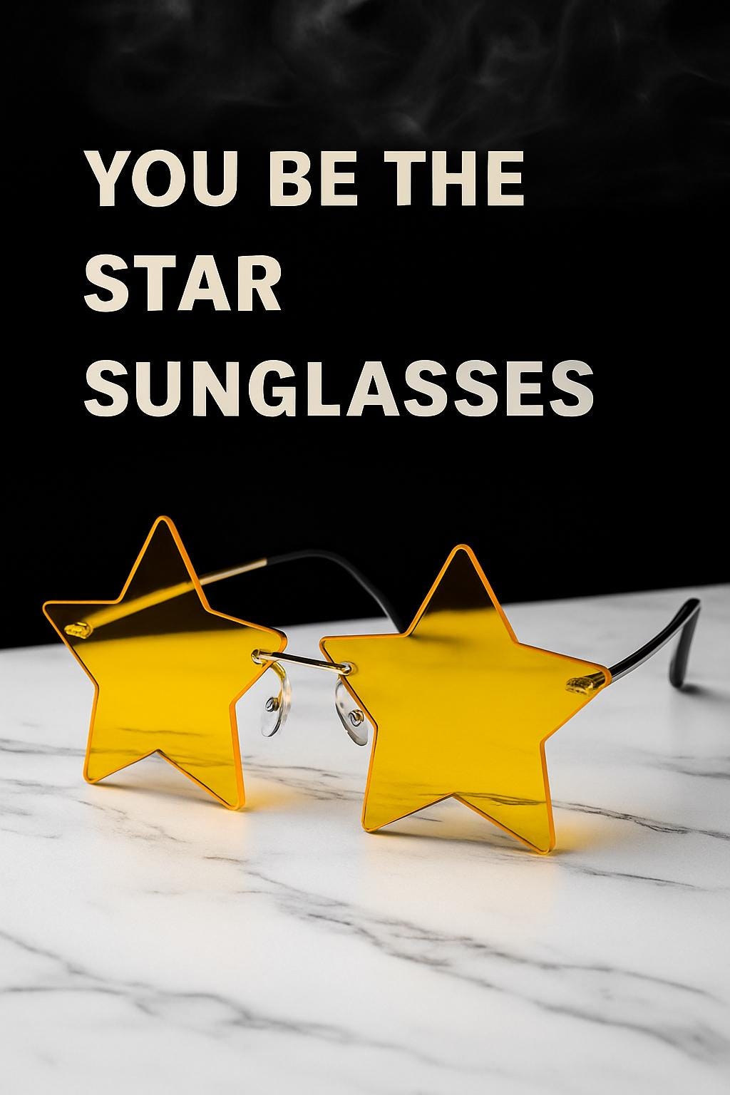 Gold Star Sunglasses: Retro Party Festival Eyewear