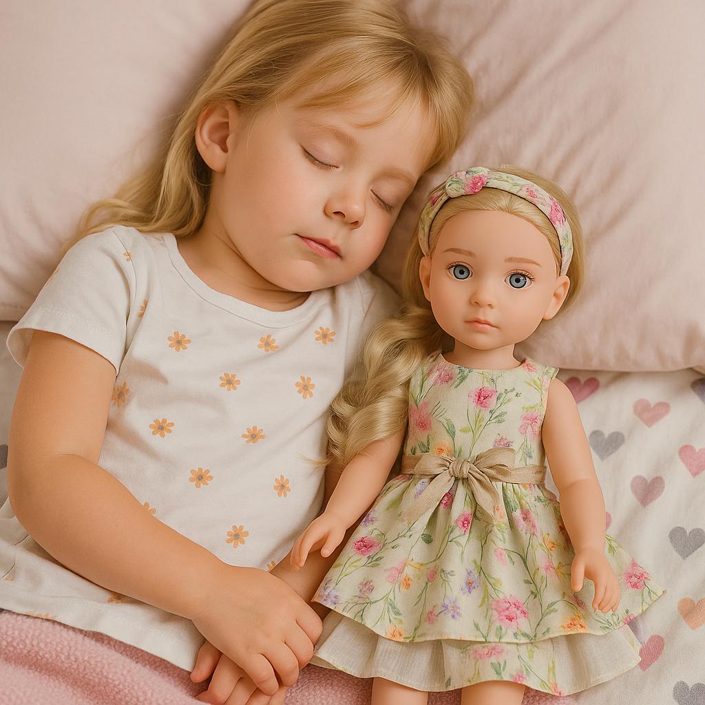 14” Ball Jointed Doll – Blonde Hair BJD Collector Doll with Floral Dress