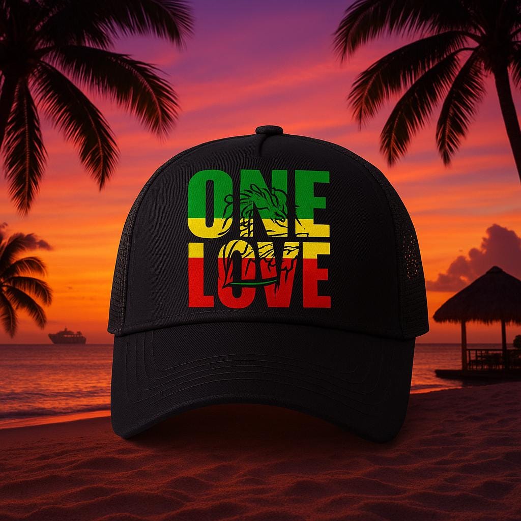One Love Island Cap | Rasta Colors Trucker Hat