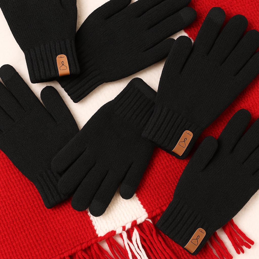 Wool Touchscreen Gloves for Men and Women | Navy and Gray