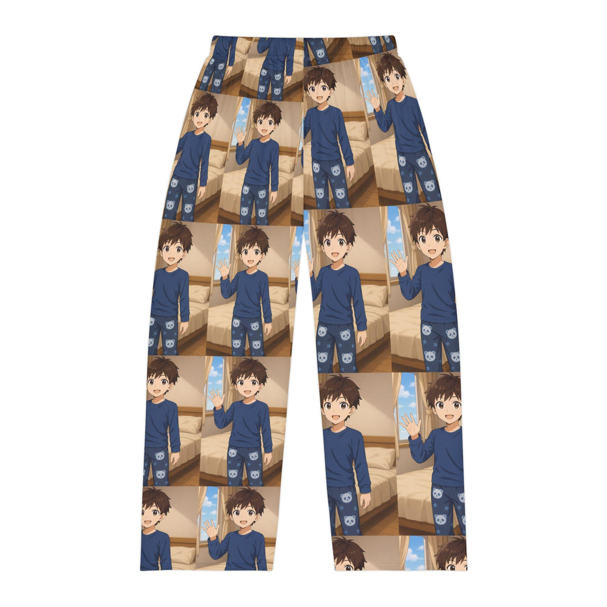 Smiling Boy Character Pajama Pants | All-Over Print