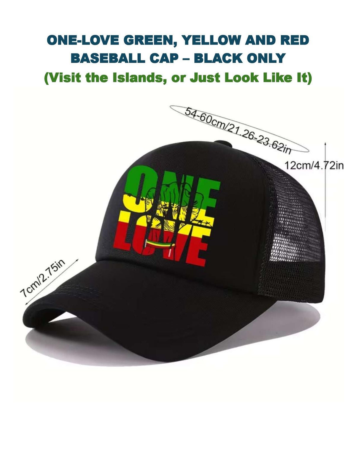 One Love Island Cap | Rasta Colors Trucker Hat