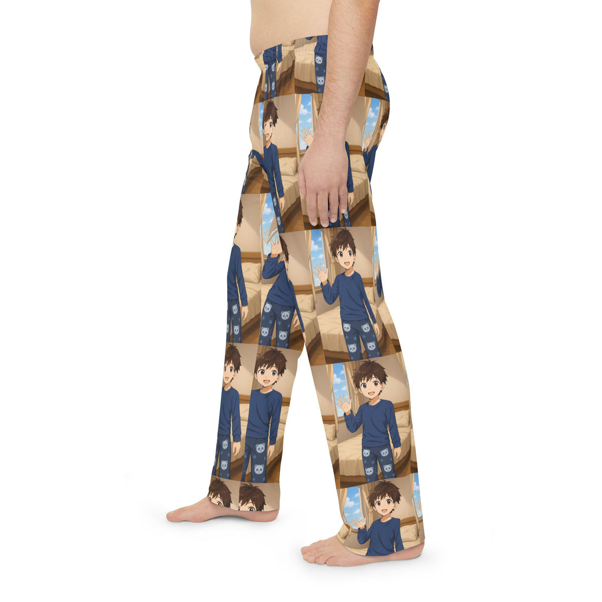 Smiling Boy Character Pajama Pants | All-Over Print