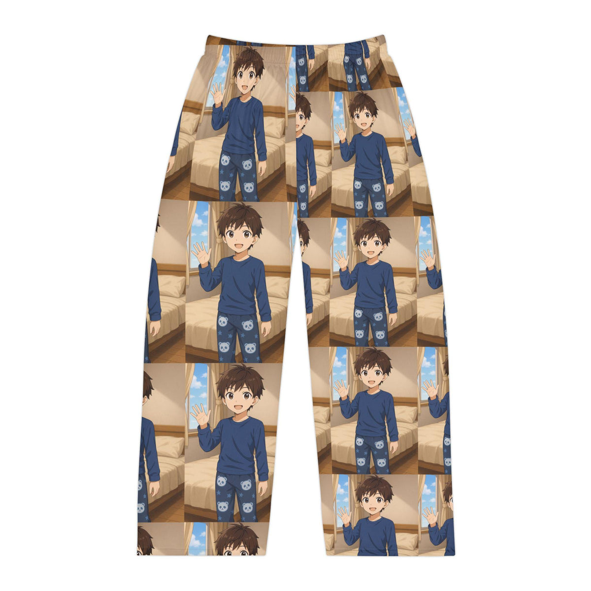Smiling Boy Character Pajama Pants | All-Over Print