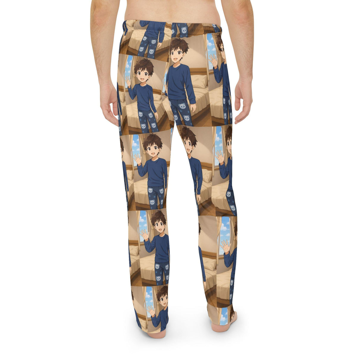 Smiling Boy Character Pajama Pants | All-Over Print