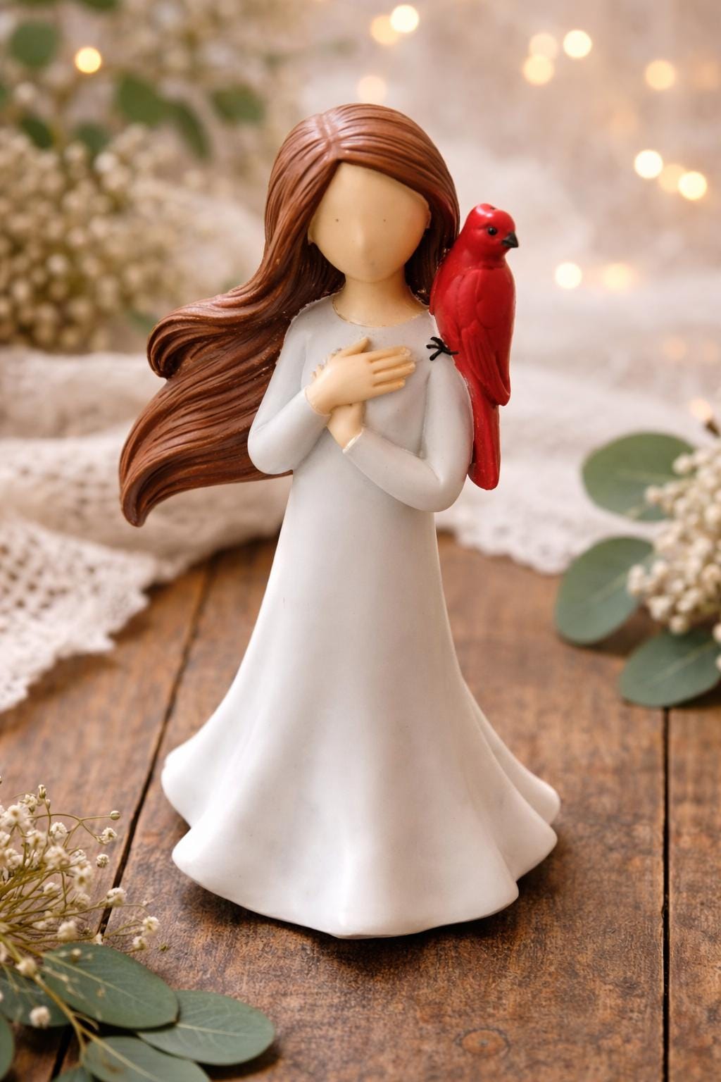 Back in Stock! Cardinal Angel Figurine | Memorial Gift for Loss | Sympathy Keepsake | Bereavement Comfort Angel
