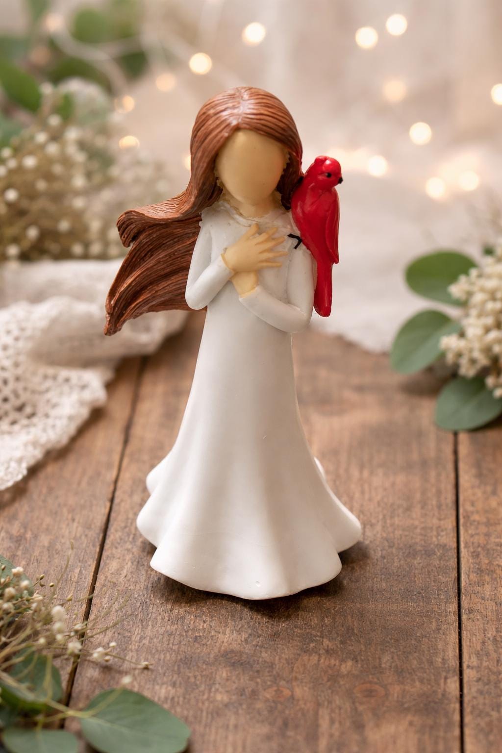 Back in Stock! Cardinal Angel Figurine | Memorial Gift for Loss | Sympathy Keepsake | Bereavement Comfort Angel