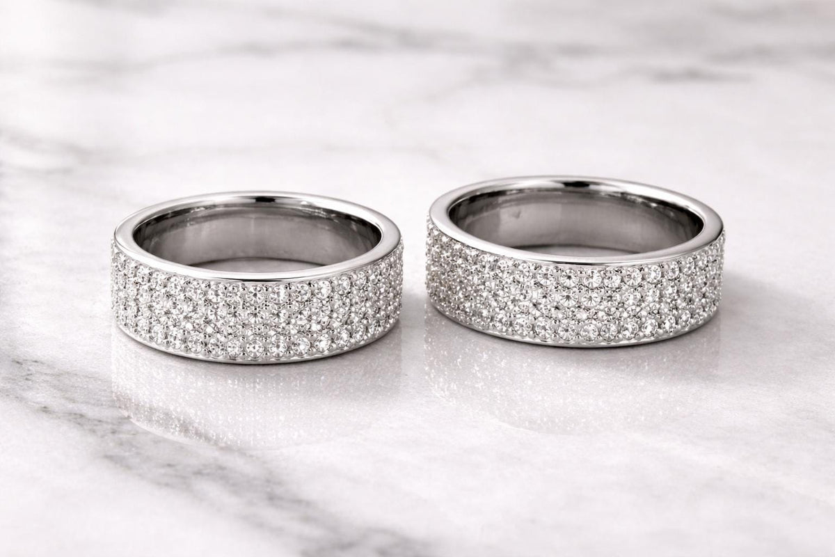 Pavé Cubic Zirconia Band Ring | Sparkling Statement Ring | Unisex Jewelry