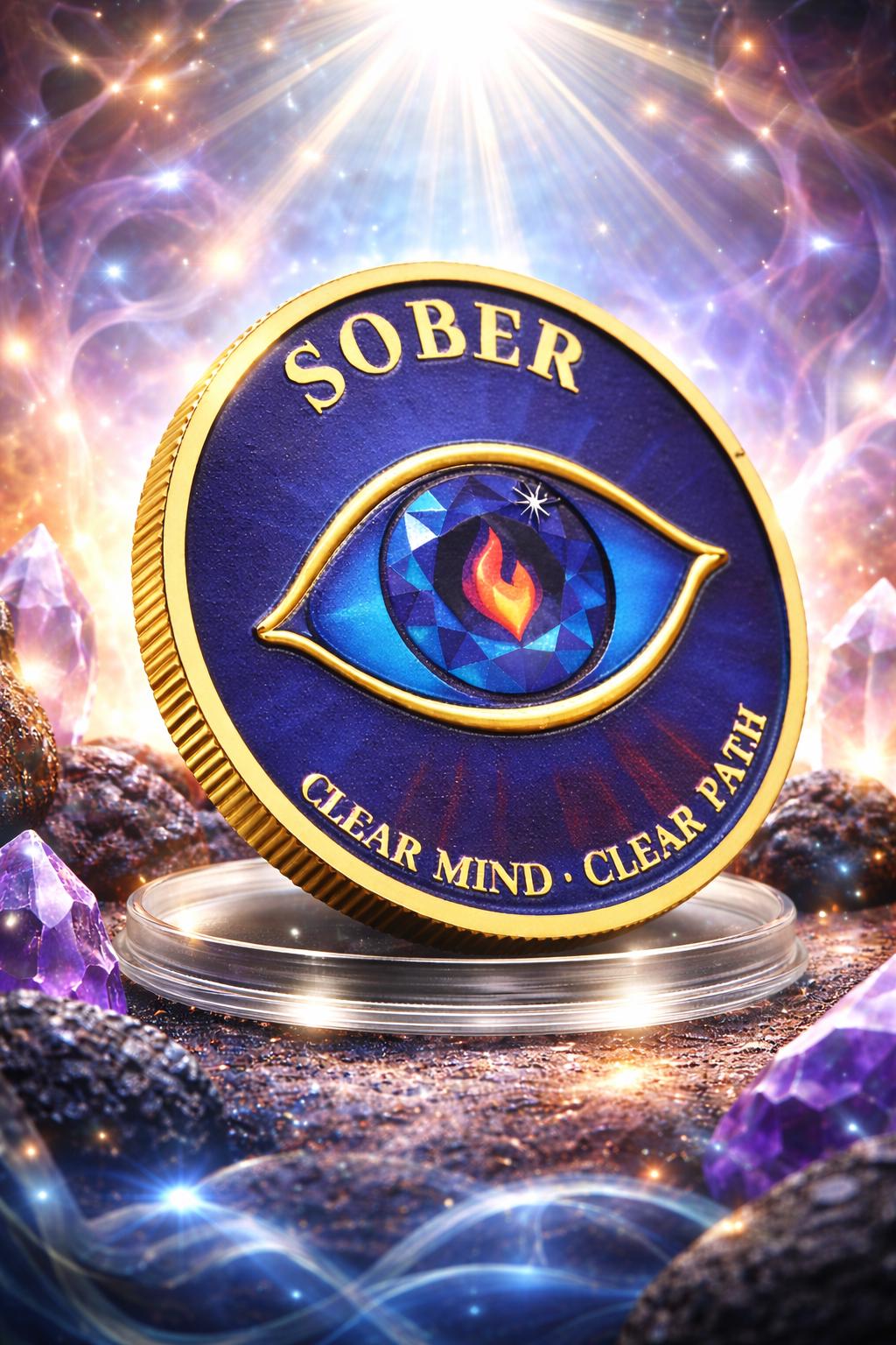 Limited Edition - Special - 3D - Embossed Sober Mind Coin – Gold-Toned Clarity Token